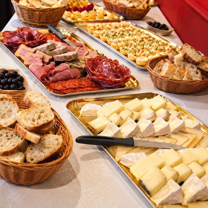 Plateau de charcuterie et de fromages à partager lors d'un événement privé au Repaire du Phoenix